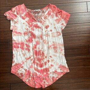 Women's Pink Tie-Dye Top